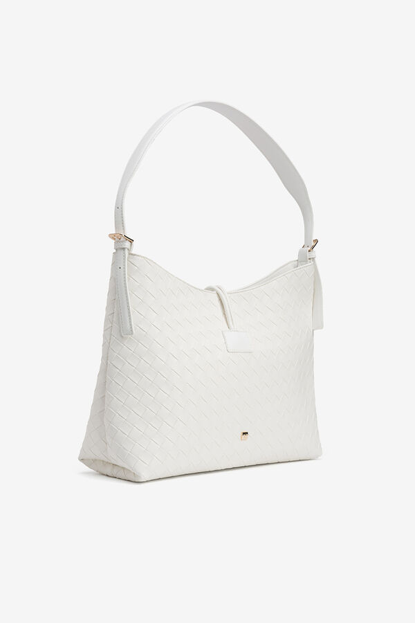 Vilanova Bolso de hombro con textura de trama Blanco
