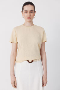 Cortefiel Camiseta lino escote lurex