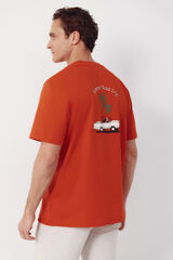 Cortefiel Camiseta gr&aacute;fica Coral