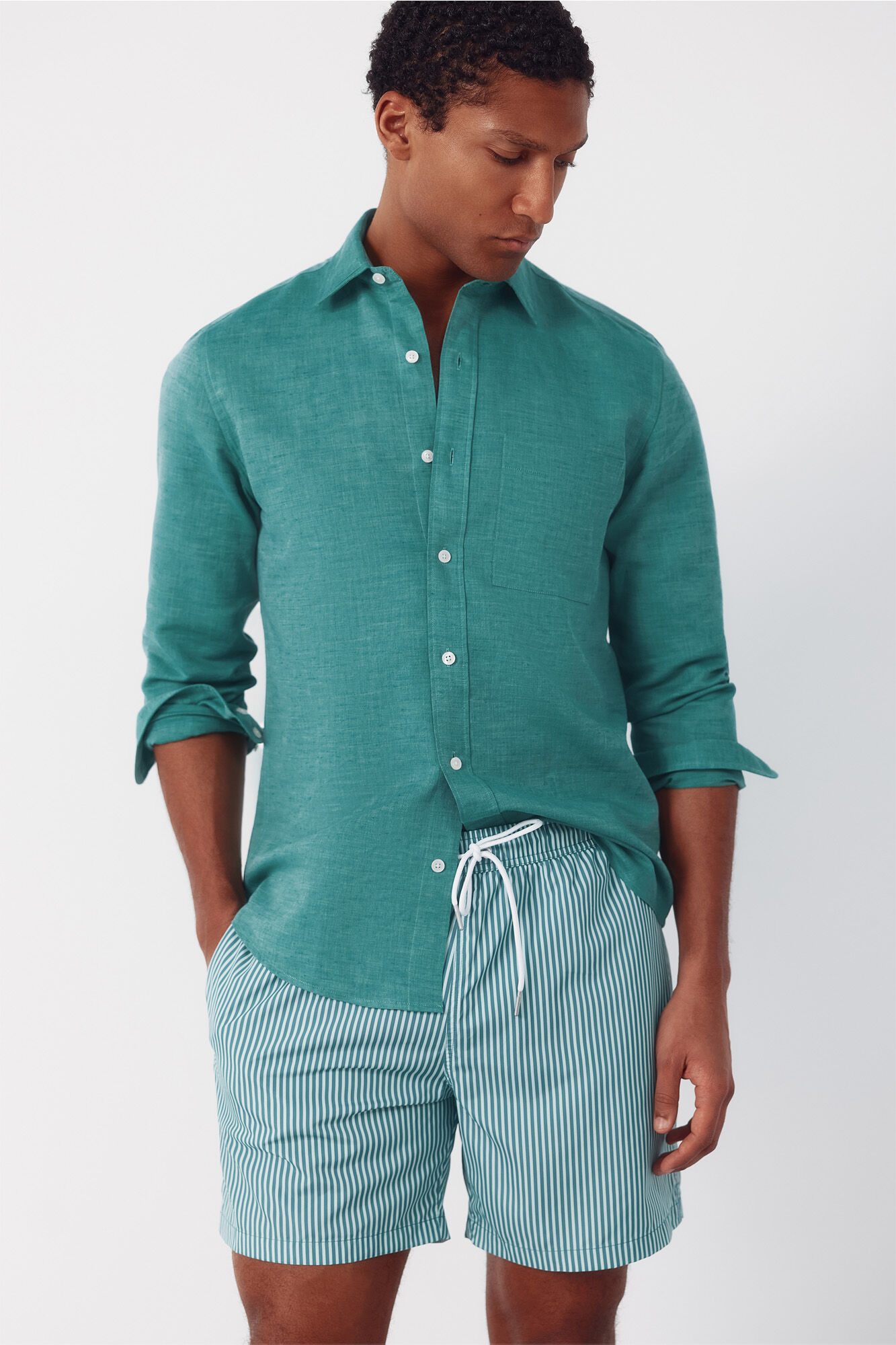 Cortefiel Ba&ntilde;ador estampado rayas finas