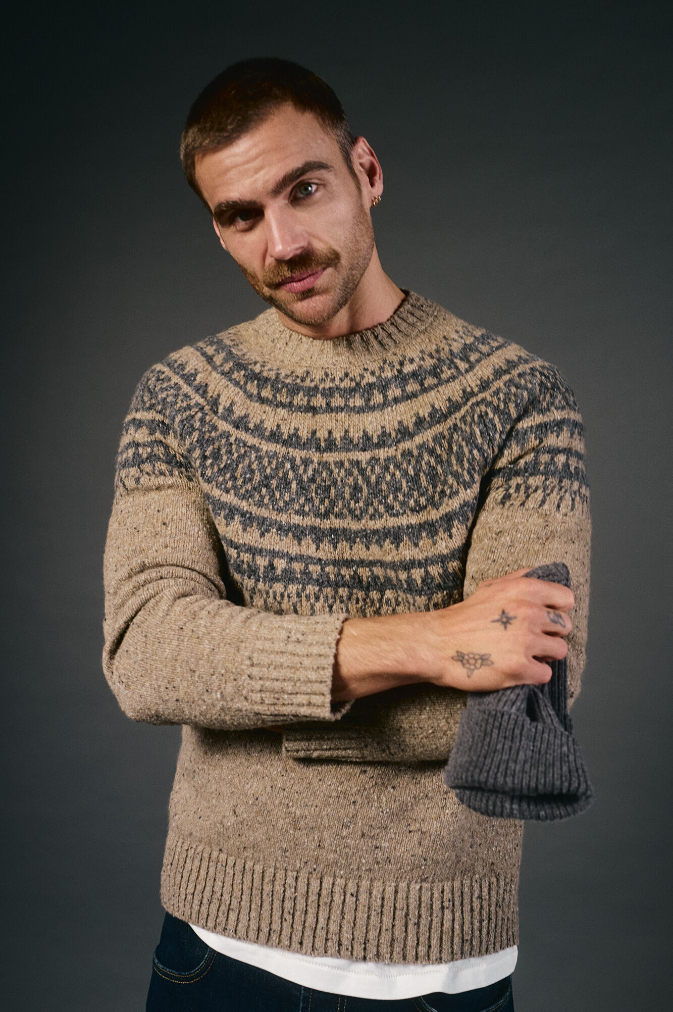 OOTO Jersey navide&ntilde;o jacquard cuello caja