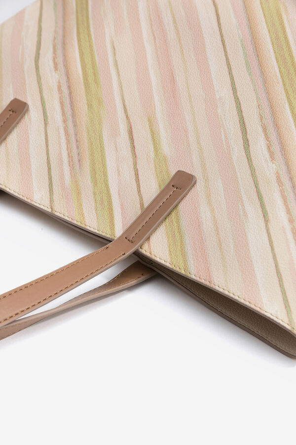 Vilanova Bolso shopper efecto piel estampado Beige