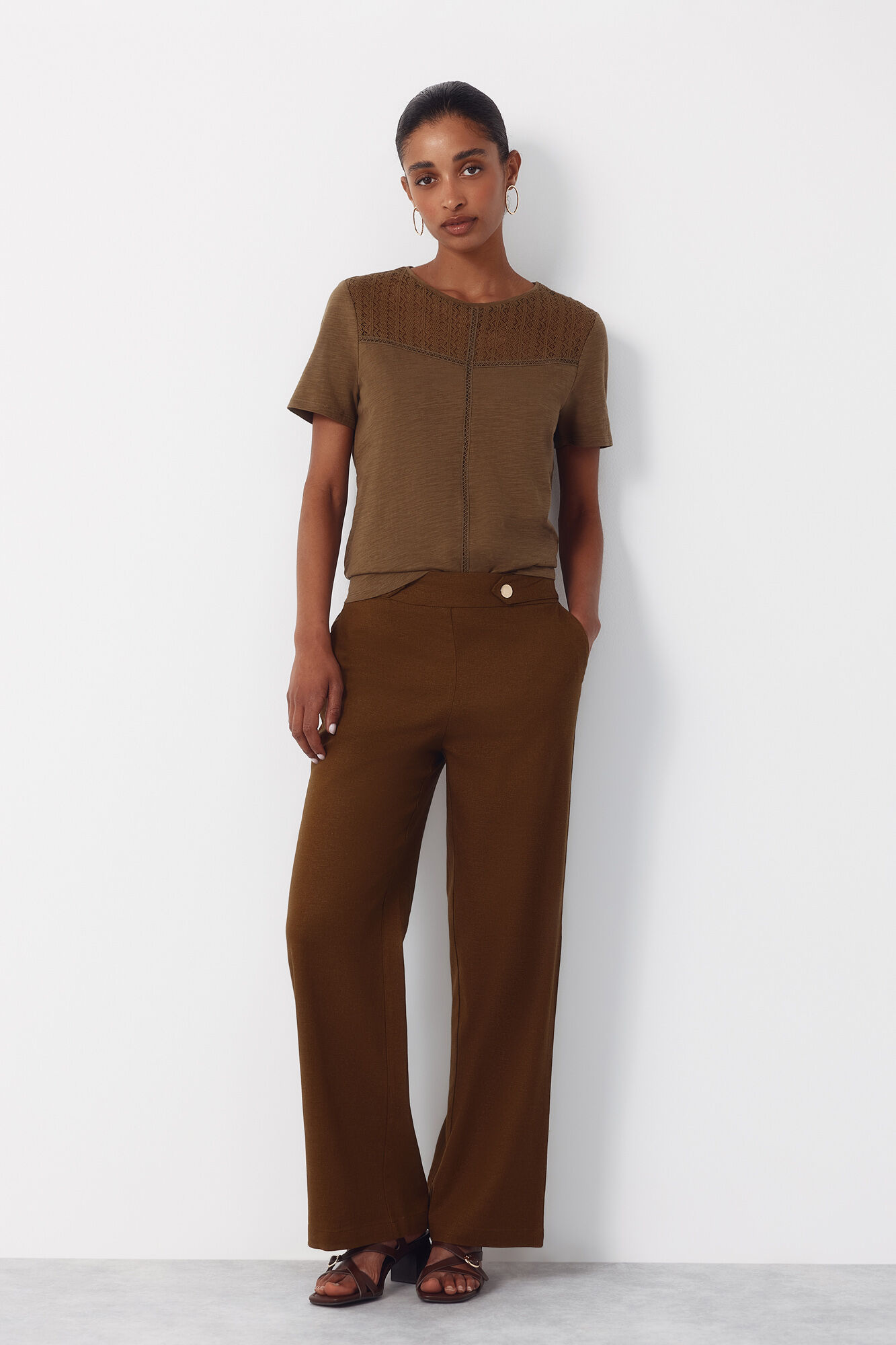 Cortefiel Camiseta canes&uacute; guipur