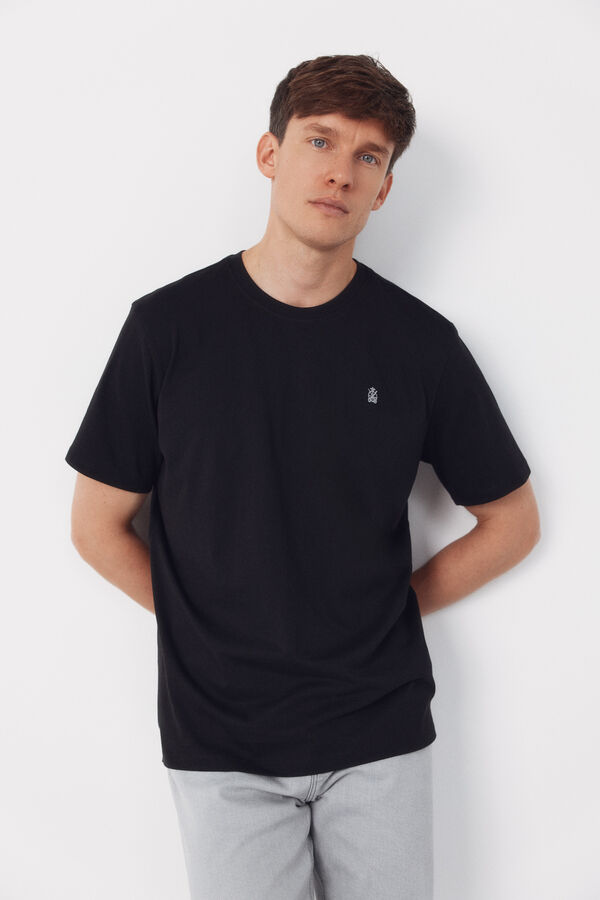 Cortefiel Camiseta b&aacute;sica Negro