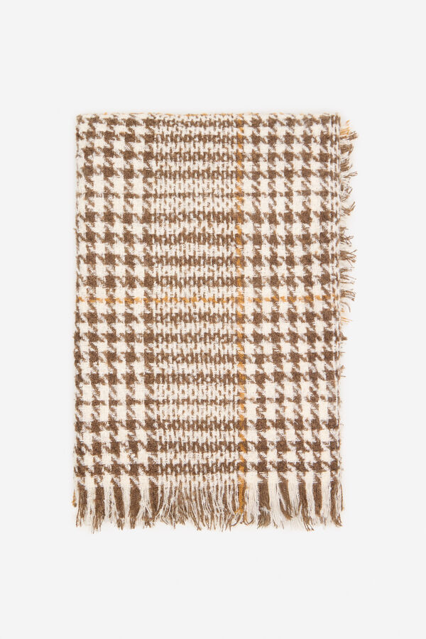 Cortefiel Bufanda cuadro harris Estampado marr&oacute;n