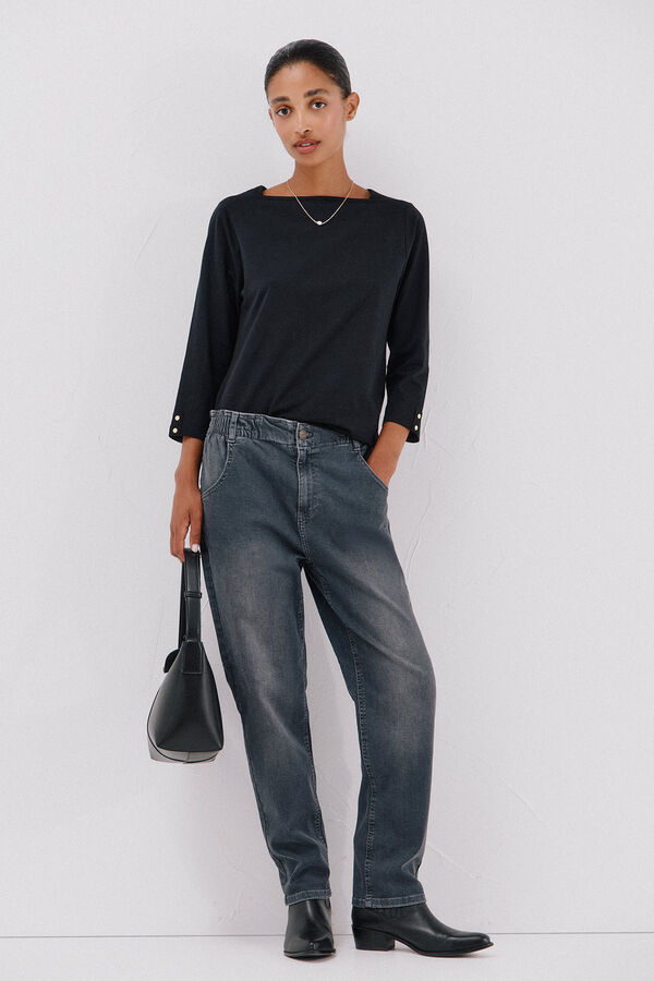 Cortefiel Camiseta b&aacute;sica barco Black