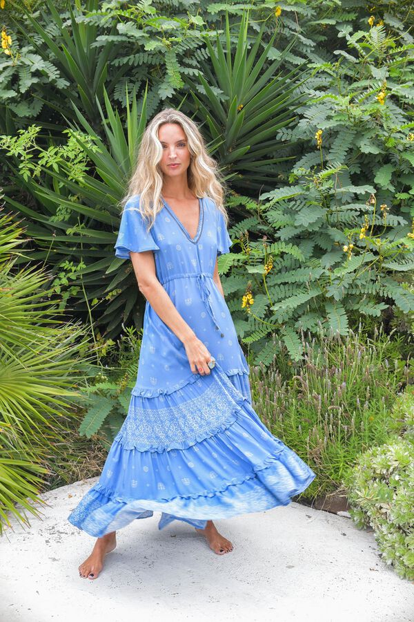 Jaase Vestido largo fluido Blue