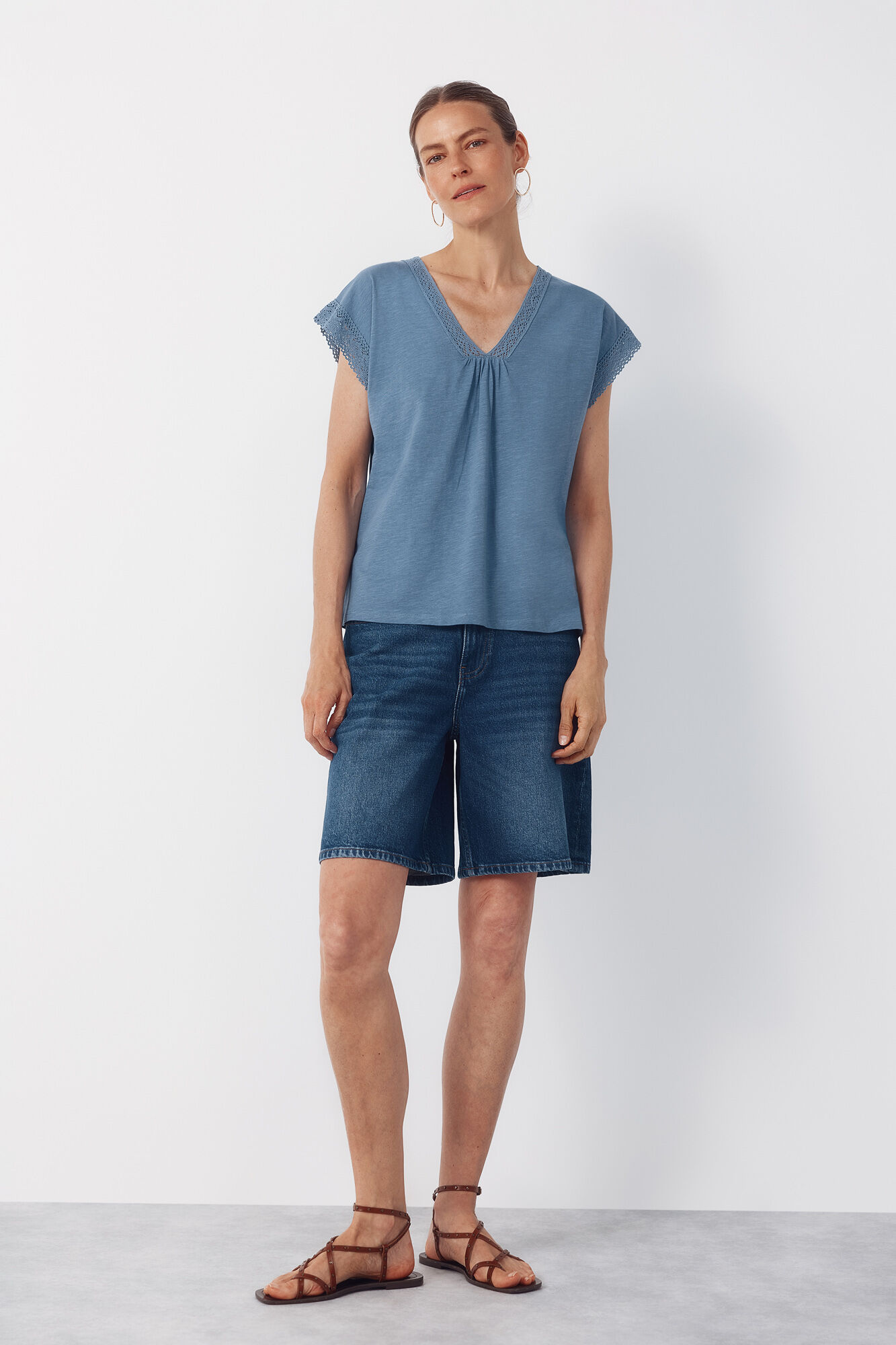 Cortefiel Camiseta slub pasamaner&iacute;a