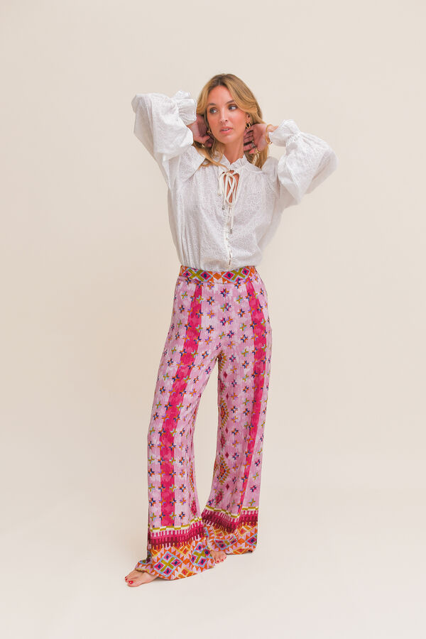 Jaase Pantalones pierna ancha Rosa