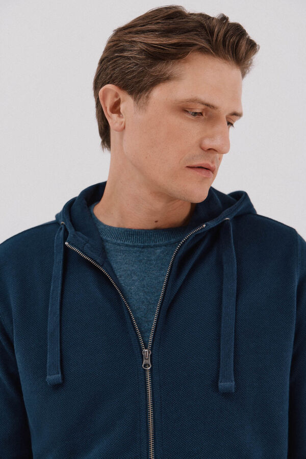Cortefiel Cardigan con capucha Azul marino