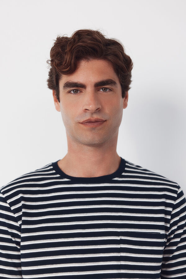 Cortefiel Set de pijama punto Azul marino