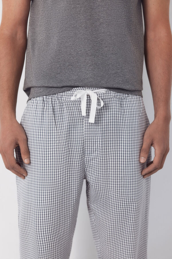 Cortefiel Set de pijama punto y tela Gris