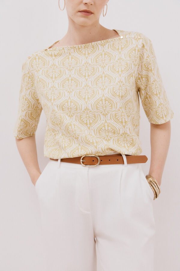 Cortefiel Camiseta b&aacute;sica escote barco Multicolor