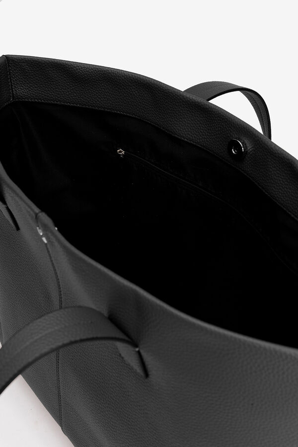 Vilanova Bolso Shopper Efecto Piel Negro