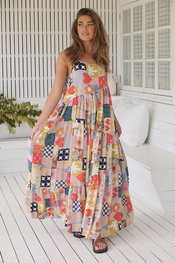 Jaase Vestido largo boho Estampado blanco