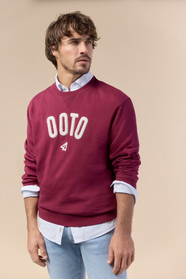OOTO Sudadera logo cuello redondo Granate