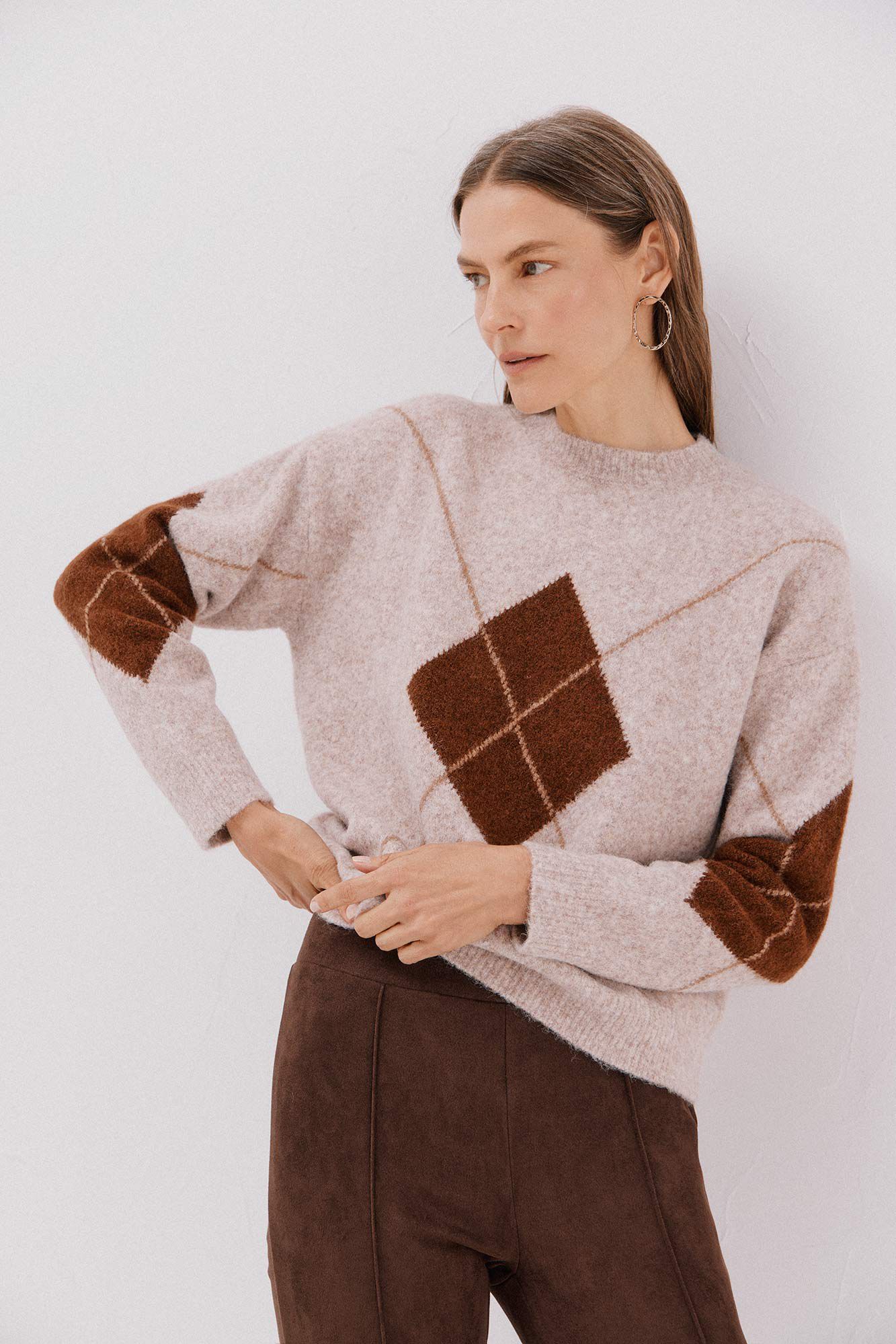 Cortefiel Su&eacute;ter de malha diamante