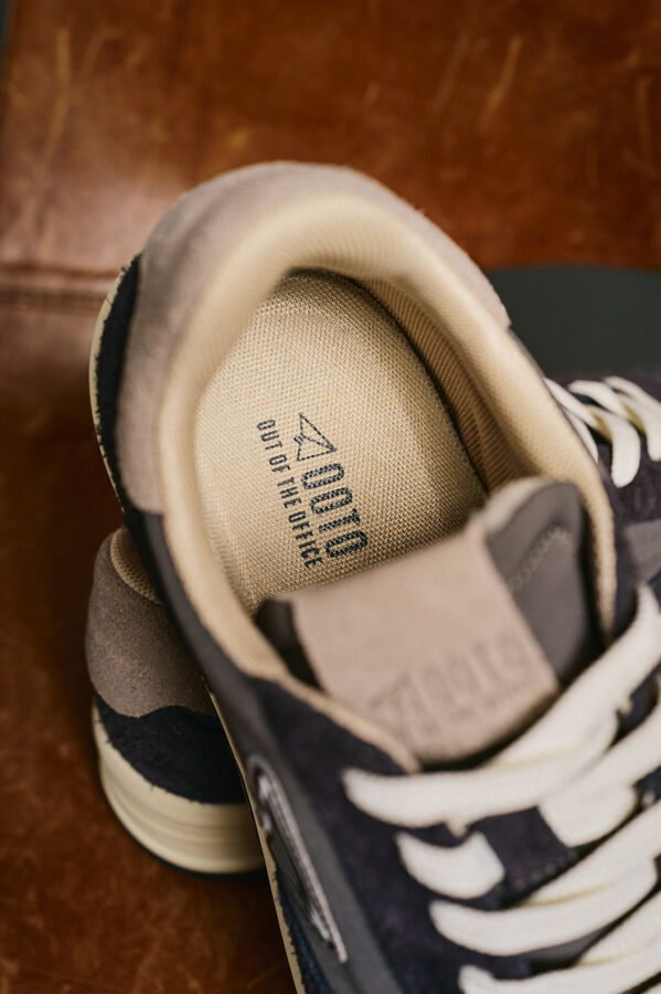 OOTO Leather and fabric sneaker Grey