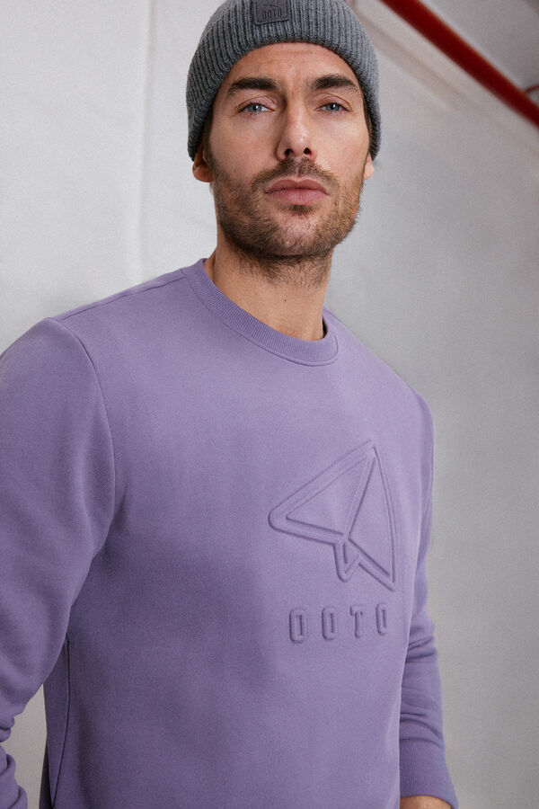OOTO Sudadera cuello redondo con logo Fucsia