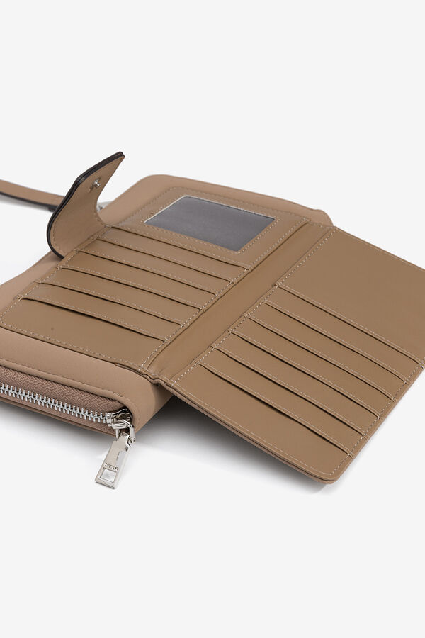 Vilanova Monedero bandolera efecto gamuza Marr&oacute;n