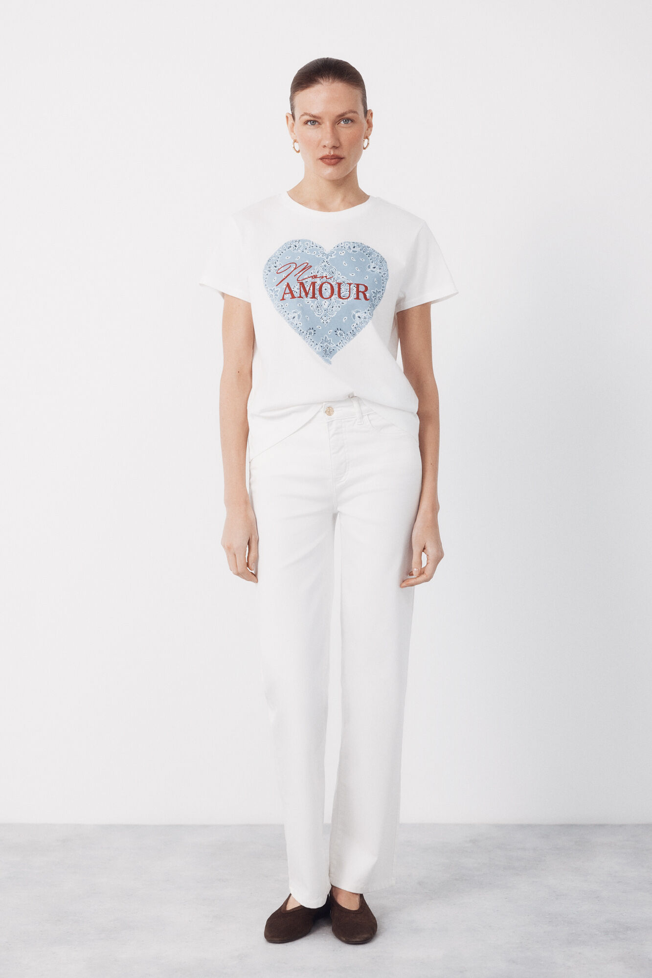 Cortefiel Camiseta com estampado posicional