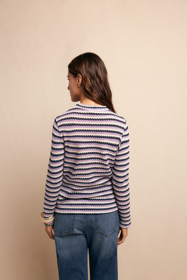 Slowlove Top básico estructura Estampado blanco