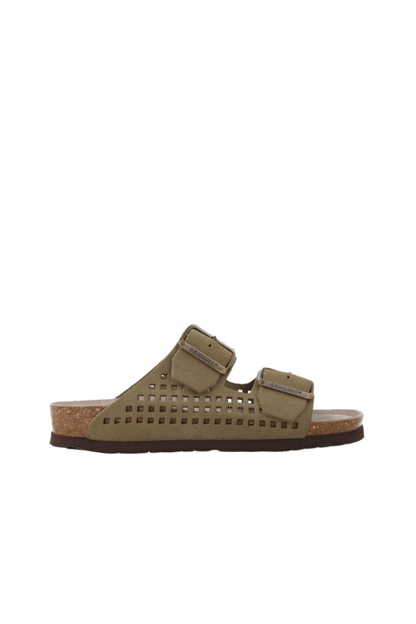 Genuins Sandalia de piel Kaki