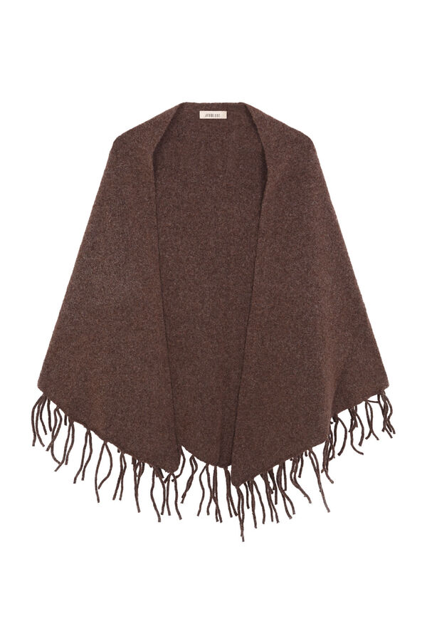 Slowlove Xale com franjas grossas Castanho