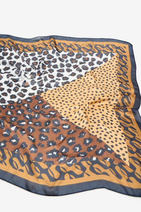 Cortefiel Cachecol com estampado de leopardo Castanho