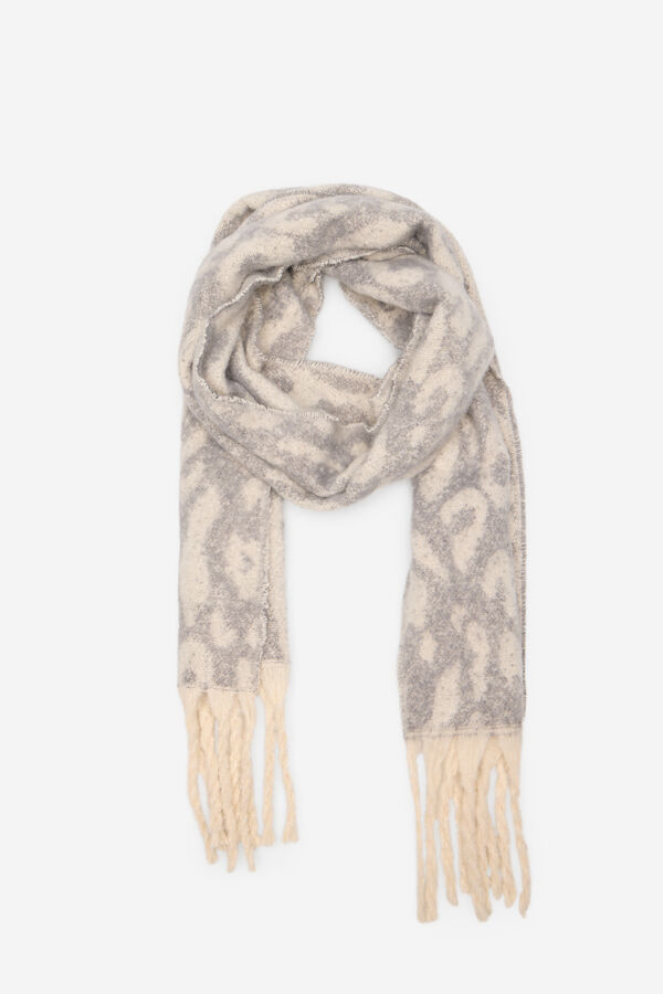 Cortefiel Bufanda gruesa leopardo Estampado gris