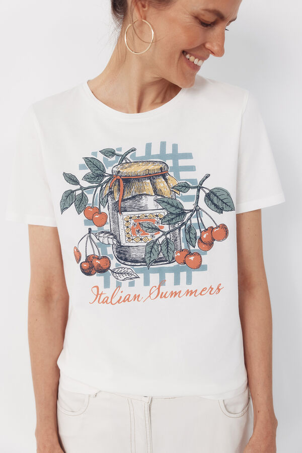 Cortefiel Camiseta estampada Multicolor