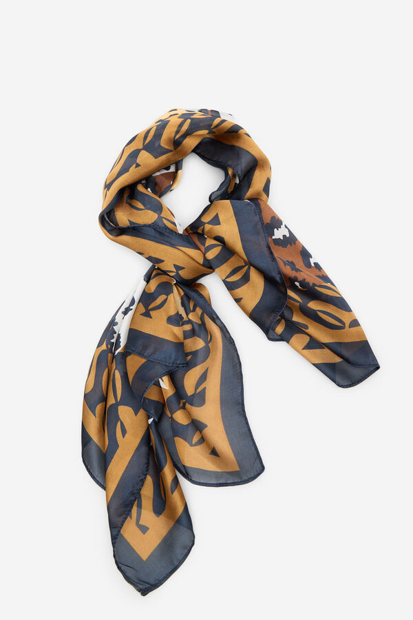 Cortefiel Cachecol com estampado de leopardo Castanho