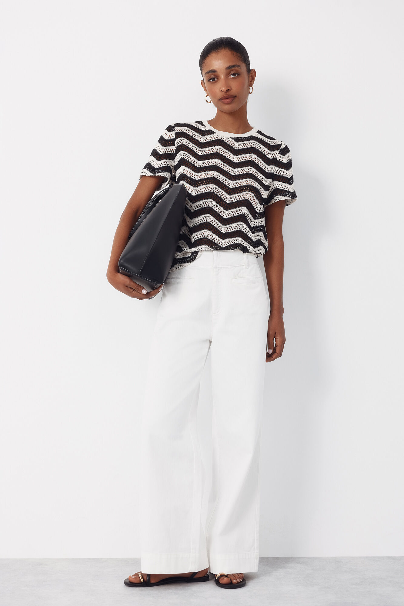 Cortefiel Top crochet zig-zag