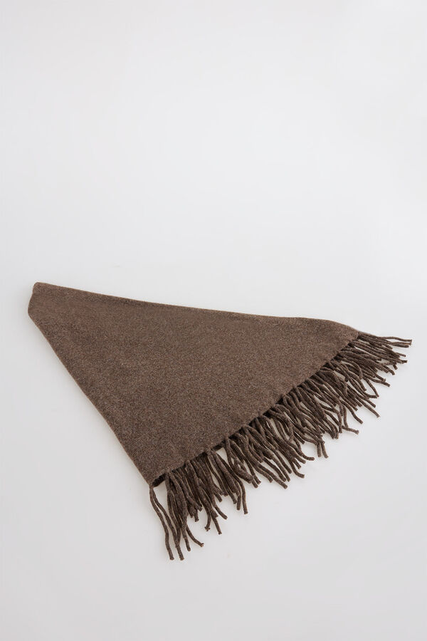 Slowlove Xale com franjas grossas Castanho