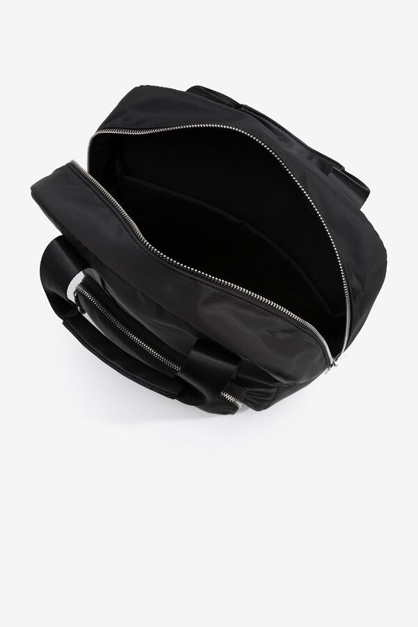 Vilanova Mochila de nylon acolchoada Preto