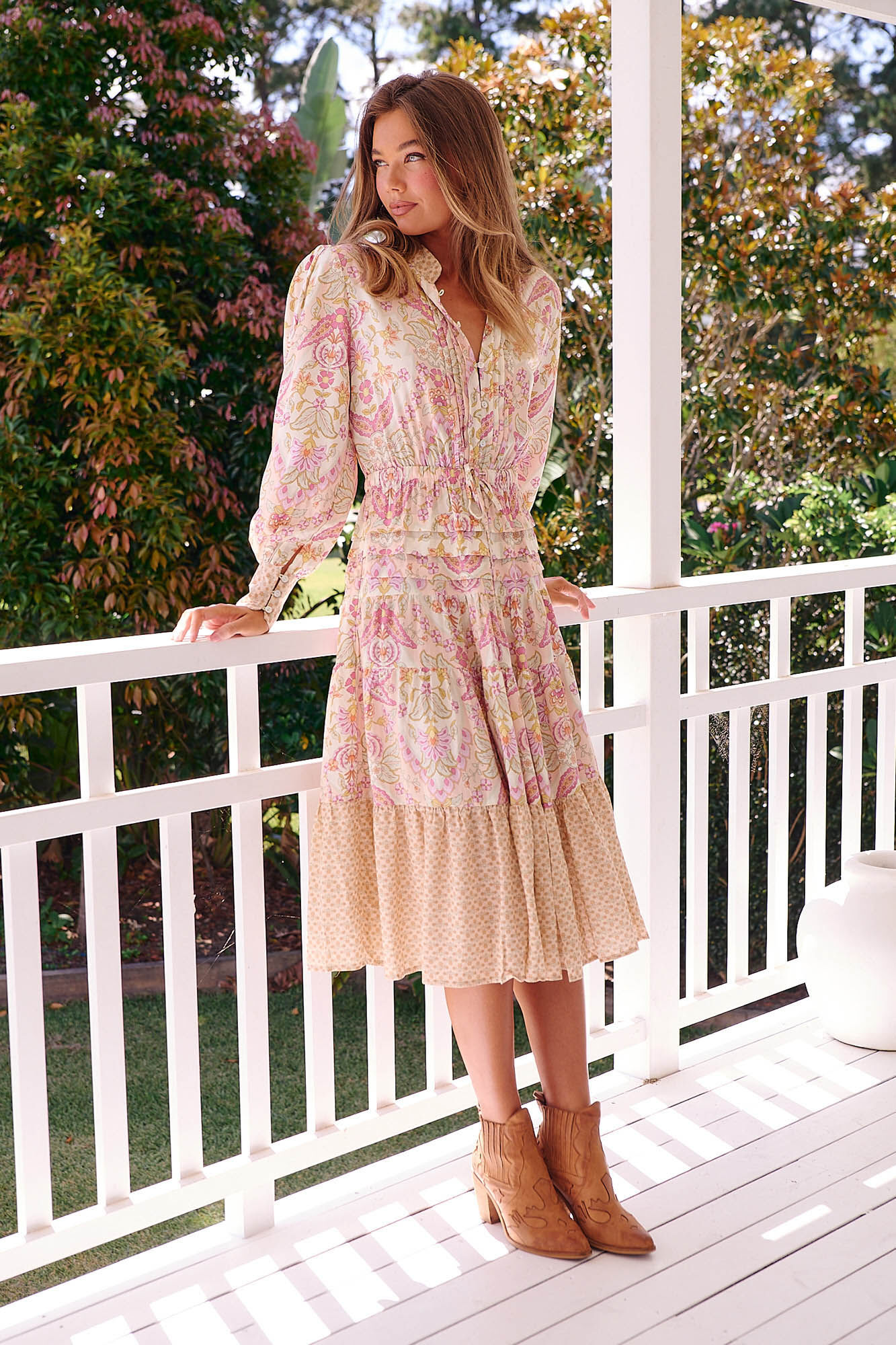 Jaase Vestido midi estampado Serenade