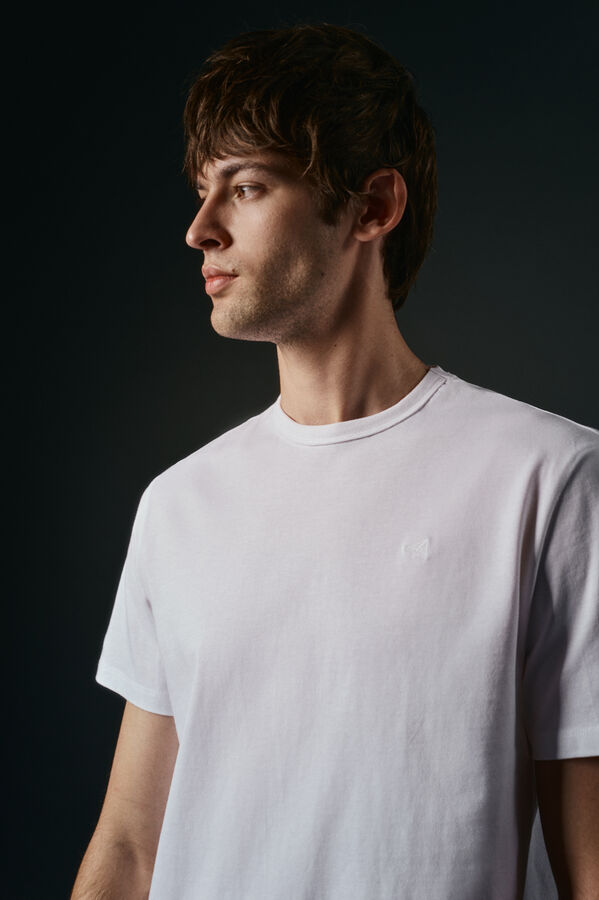 OOTO Camiseta básica con bordado avión Blanco