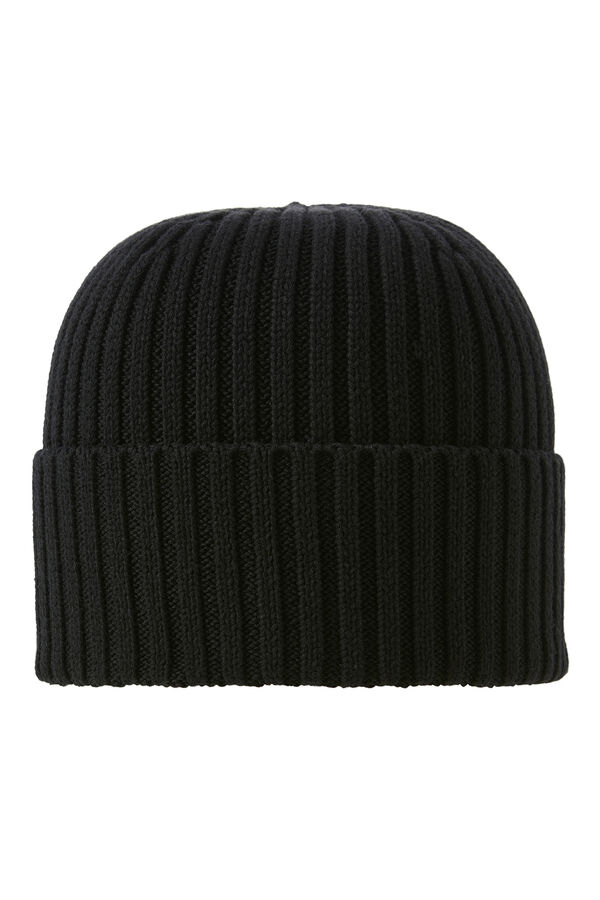 Jack & Jones Gorro punto de algod&oacute;n Negro