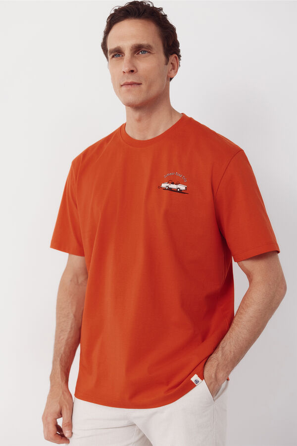 Cortefiel Camiseta gr&aacute;fica Coral