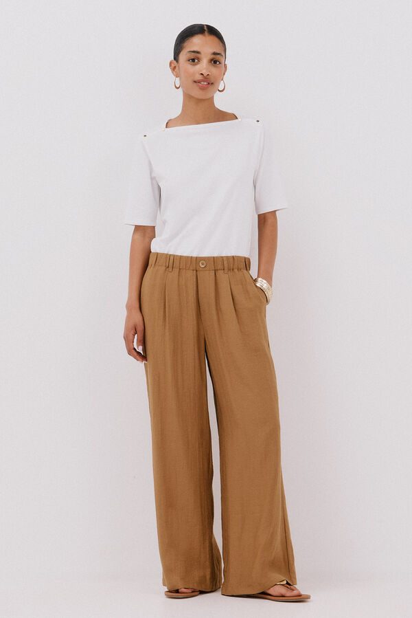 Cortefiel Camiseta b&aacute;sica escote barco Blanco