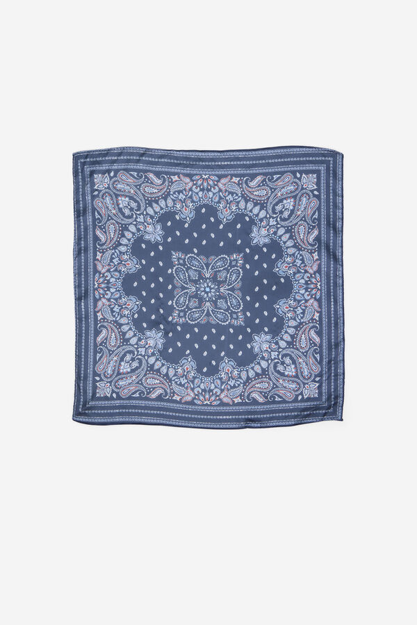 Cortefiel Bandana satinada paisley Estampado azul