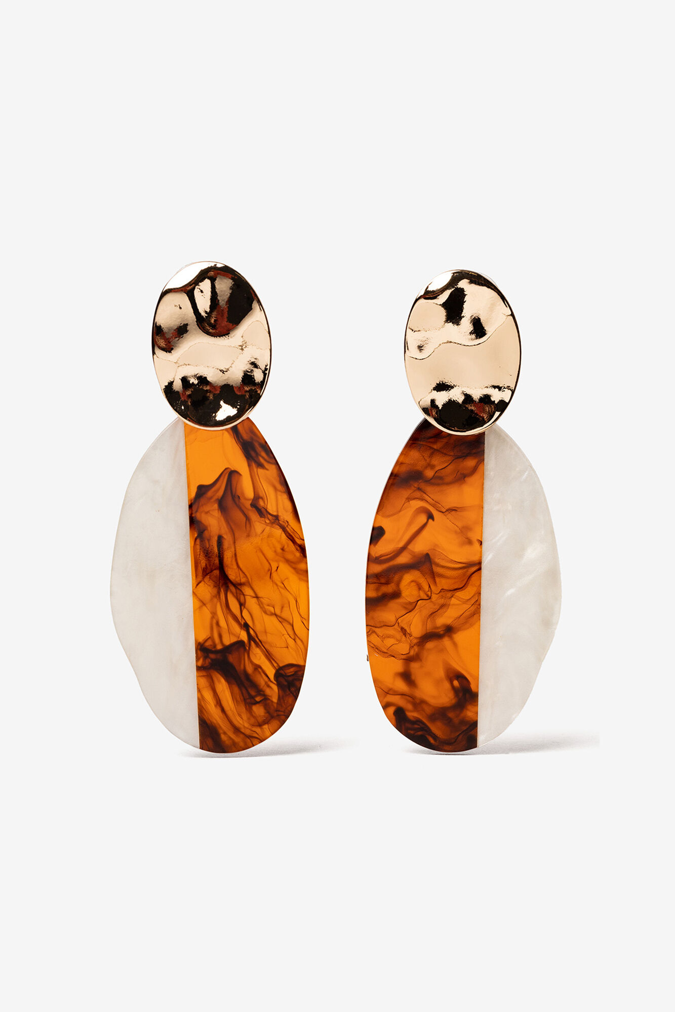 Vilanova Pendientes con Colgante Oval Bicolor