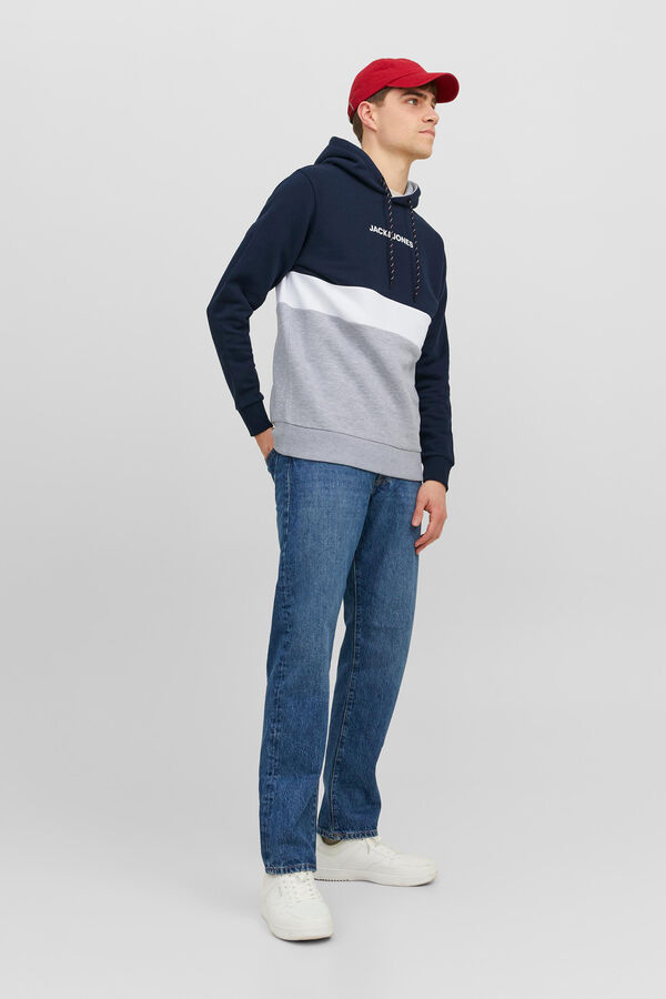 Jack & Jones Colour block hoodie Navy