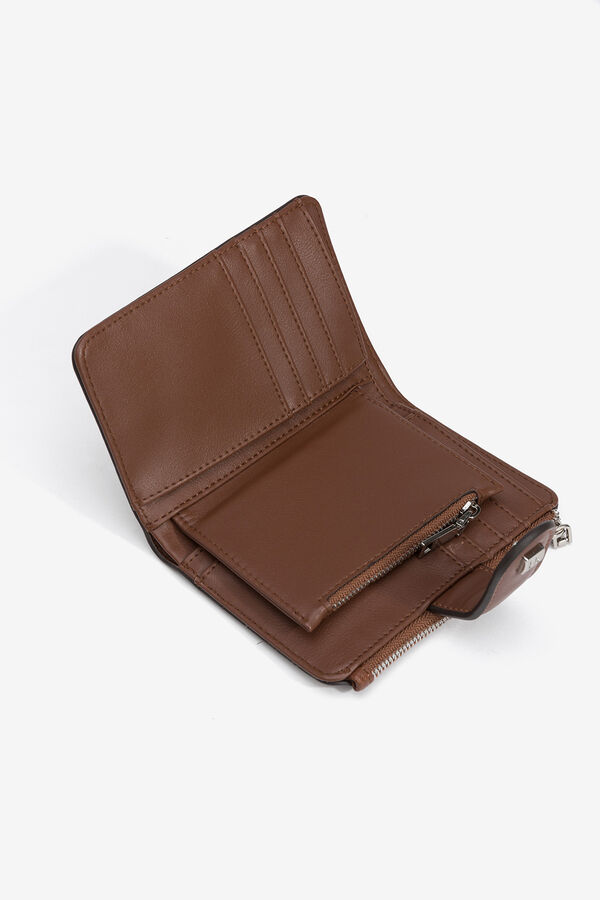 Vilanova Carteira m&eacute;dia com aba Castanho