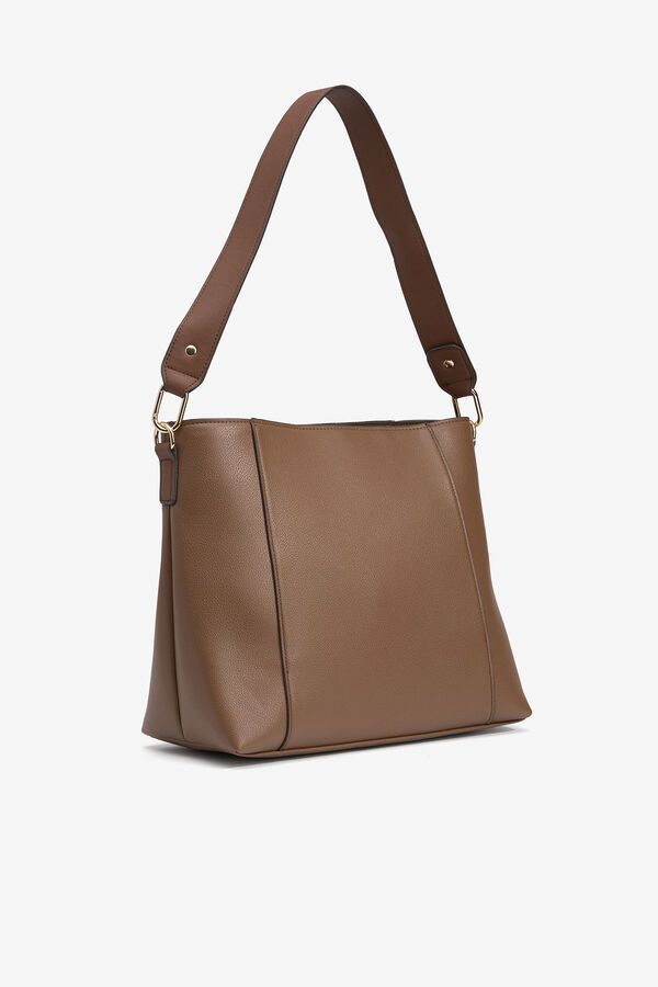 Vilanova Bolso de Hombro Efecto Piel Marr&oacute;n