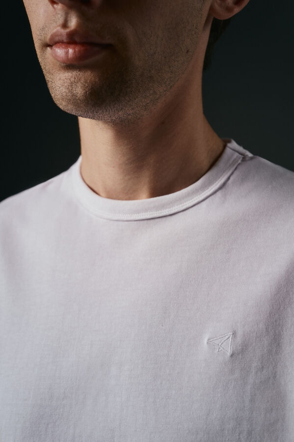 OOTO Camiseta básica con bordado avión Blanco