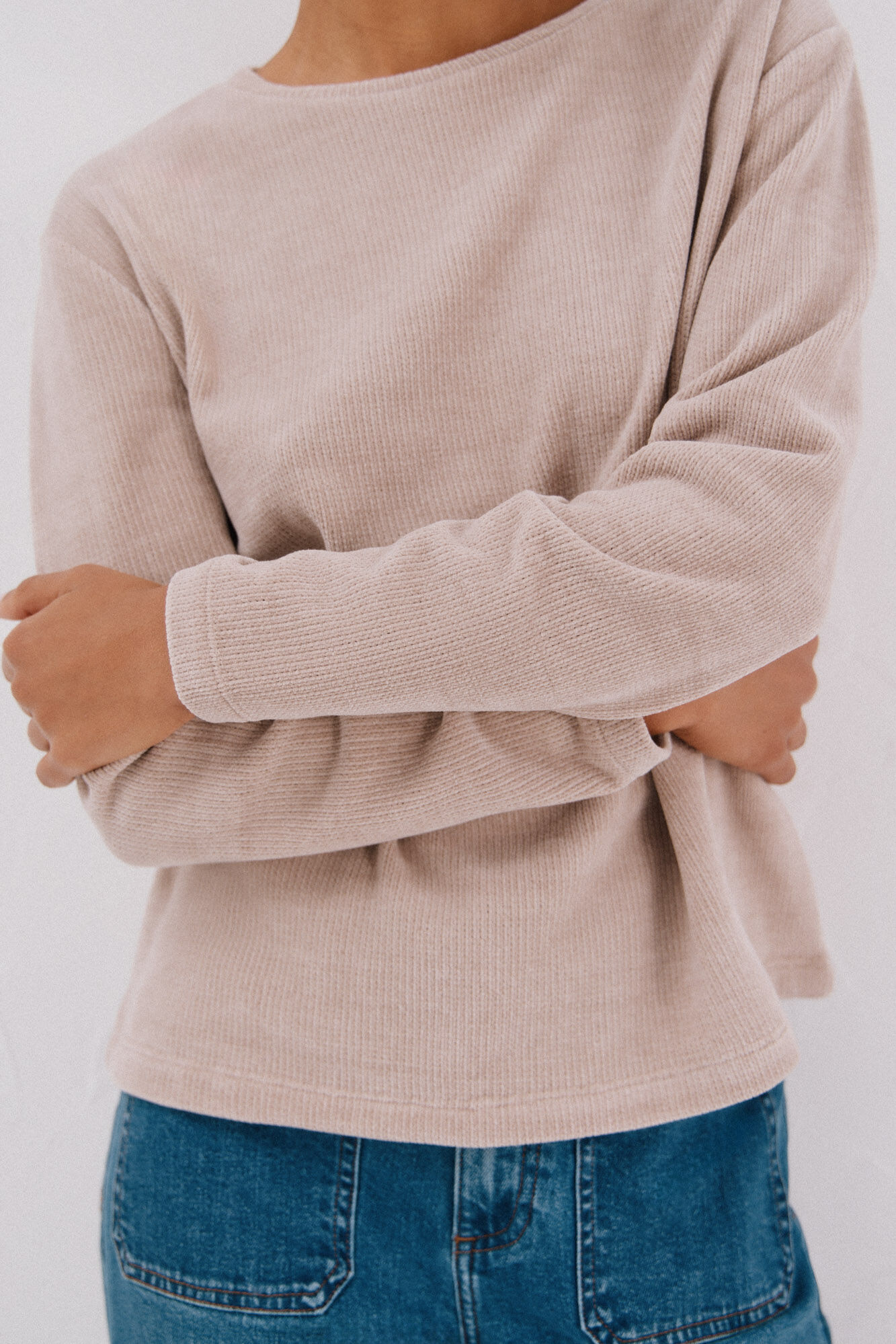 Cortefiel Camiseta riscas em chenille