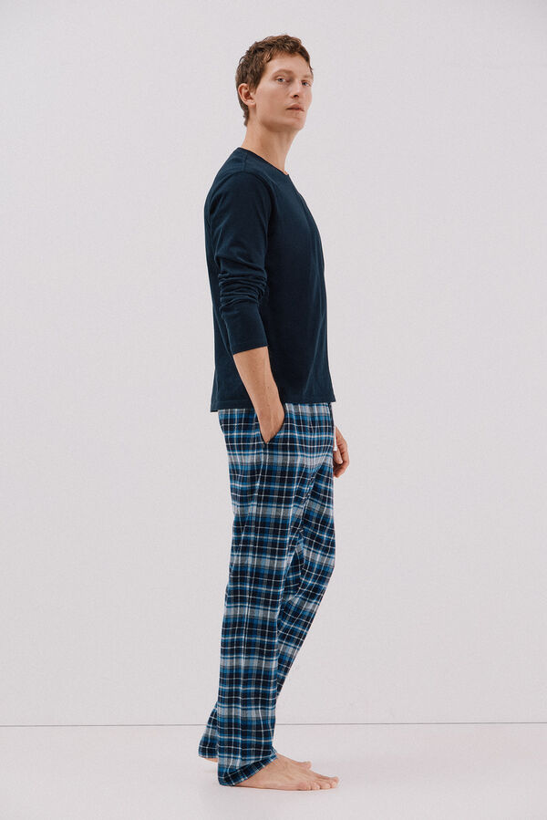 Cortefiel Jersey-knit and cloth pyjama set Navy