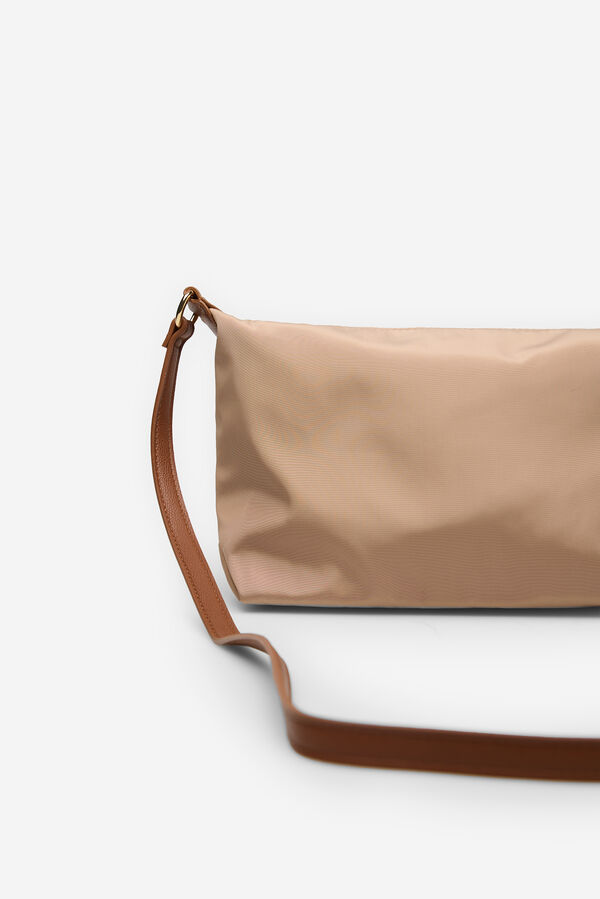 Cortefiel Bandolera nylon logo porque Brown