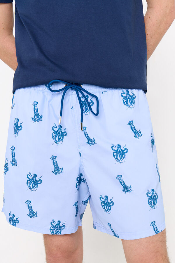 Cortefiel Octopus print swim shorts Blue